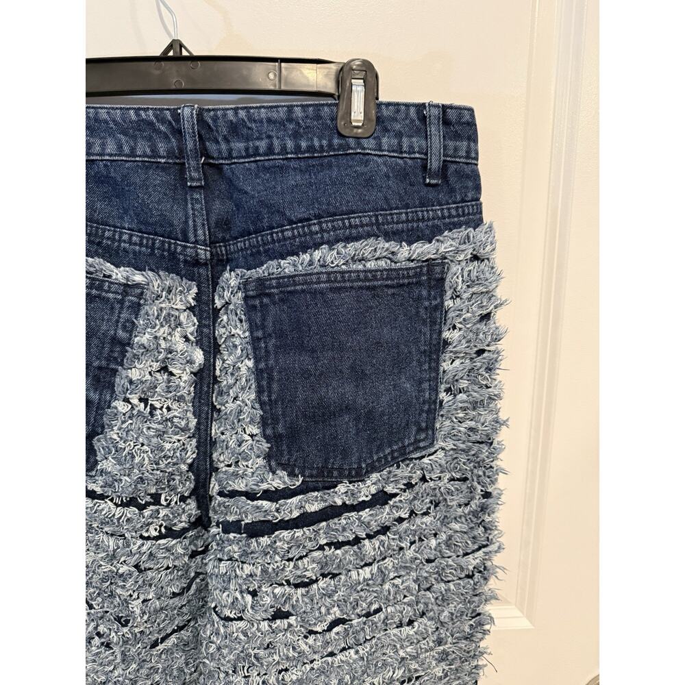 Unique Jaded 34x32 Dark Denim Extreme Distressed Shredded Jeans NWT Grunge - Picture 4 of 12